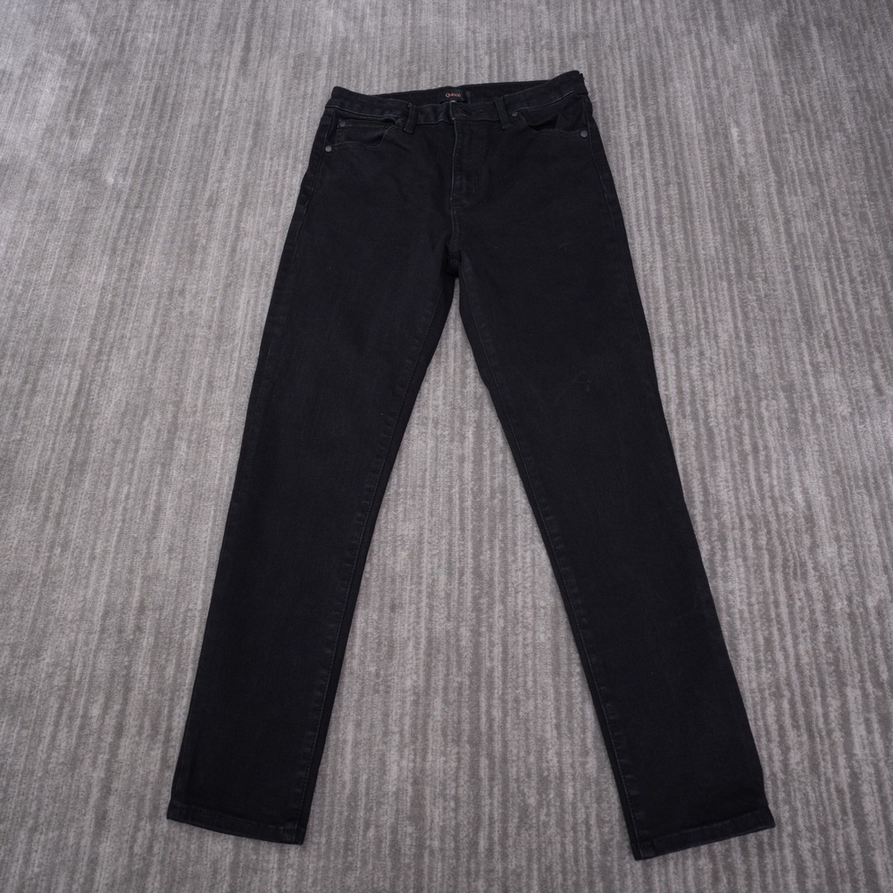 Quince Skinny Jeans Womens 28 Black Excellent Stretch High Rise W-PNT-115